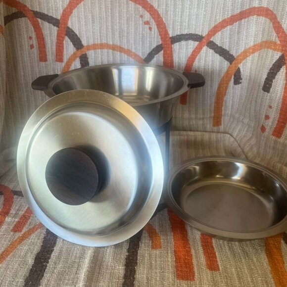 Mid-Century Danish Chafing Dish With Stand & Teak Handles Fondue - Picture 4 of 9